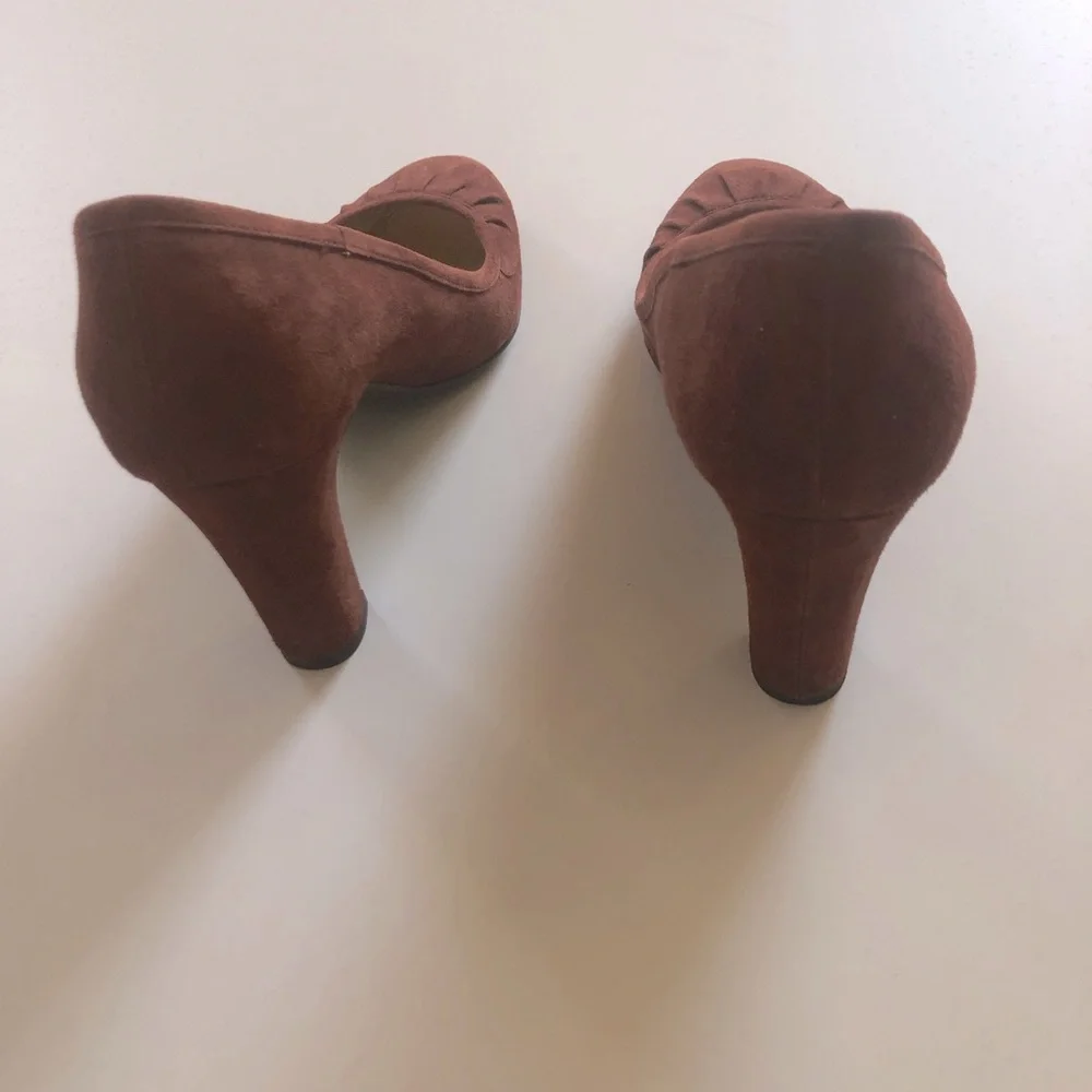 J Crew Suede Chestnut Heels - Picture 3 of 8